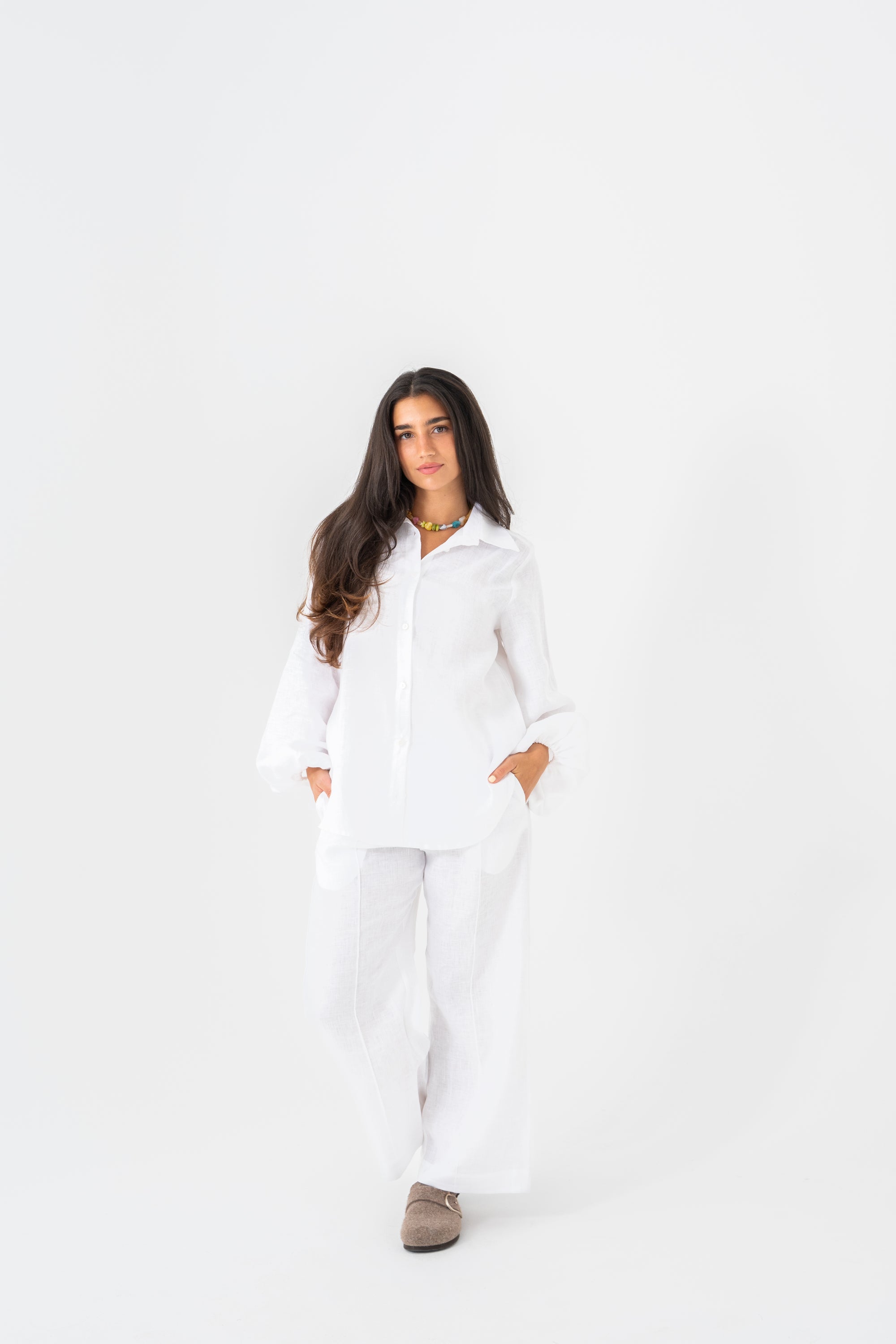 Hemp Shirt & Trouser Set - White