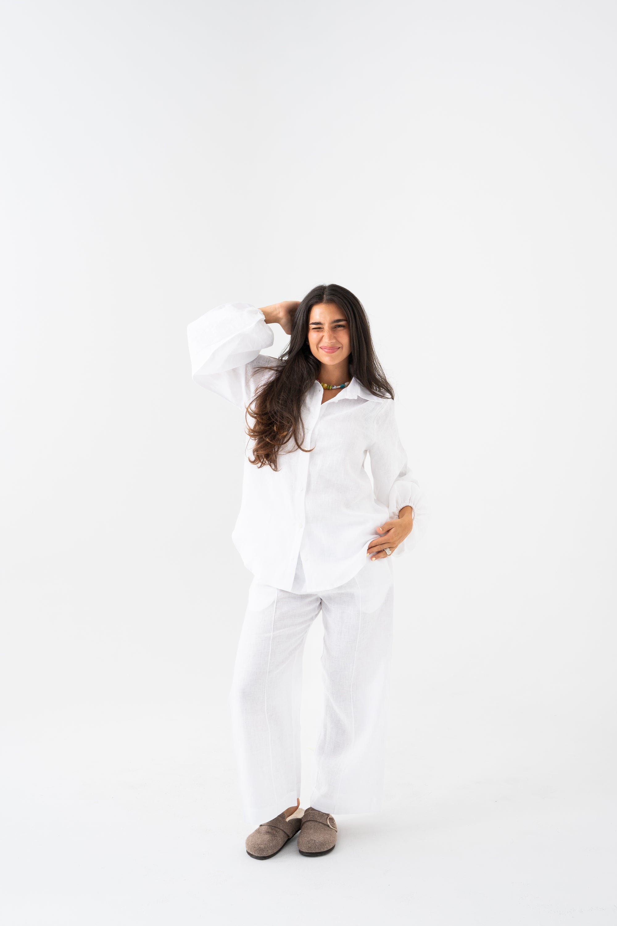 Hemp Shirt & Trouser Set - White