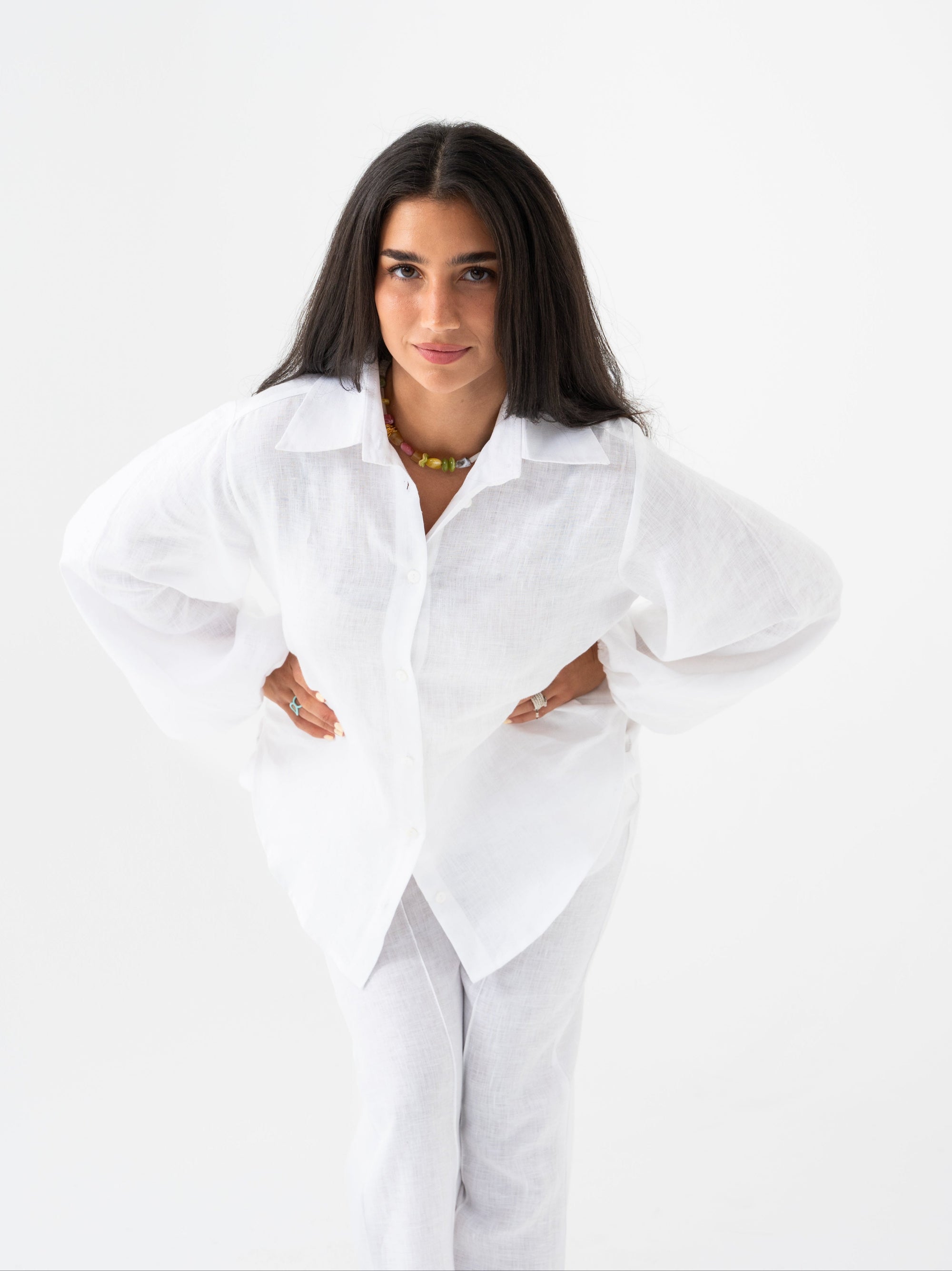 Hemp Shirt & Trouser Set - White