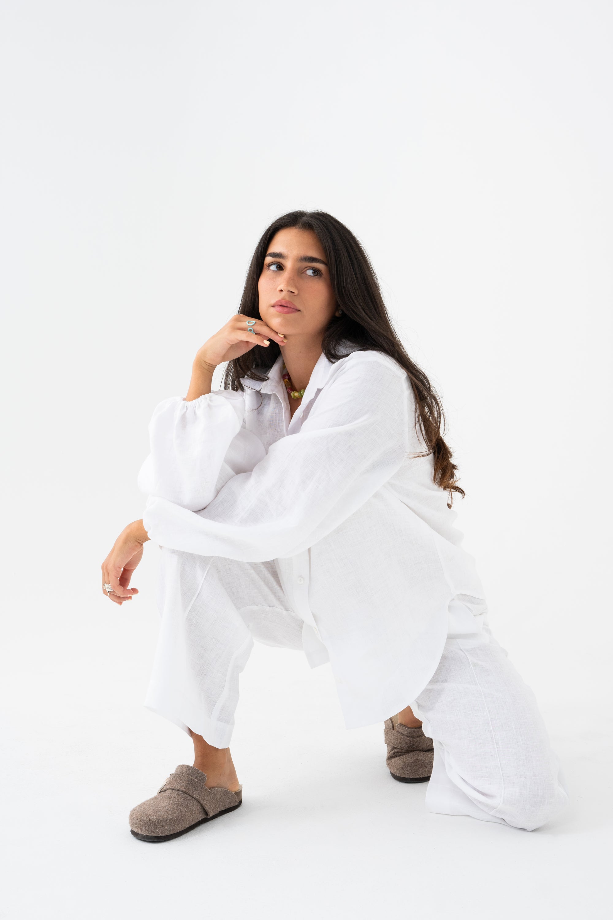 Hemp Shirt & Trouser Set - White