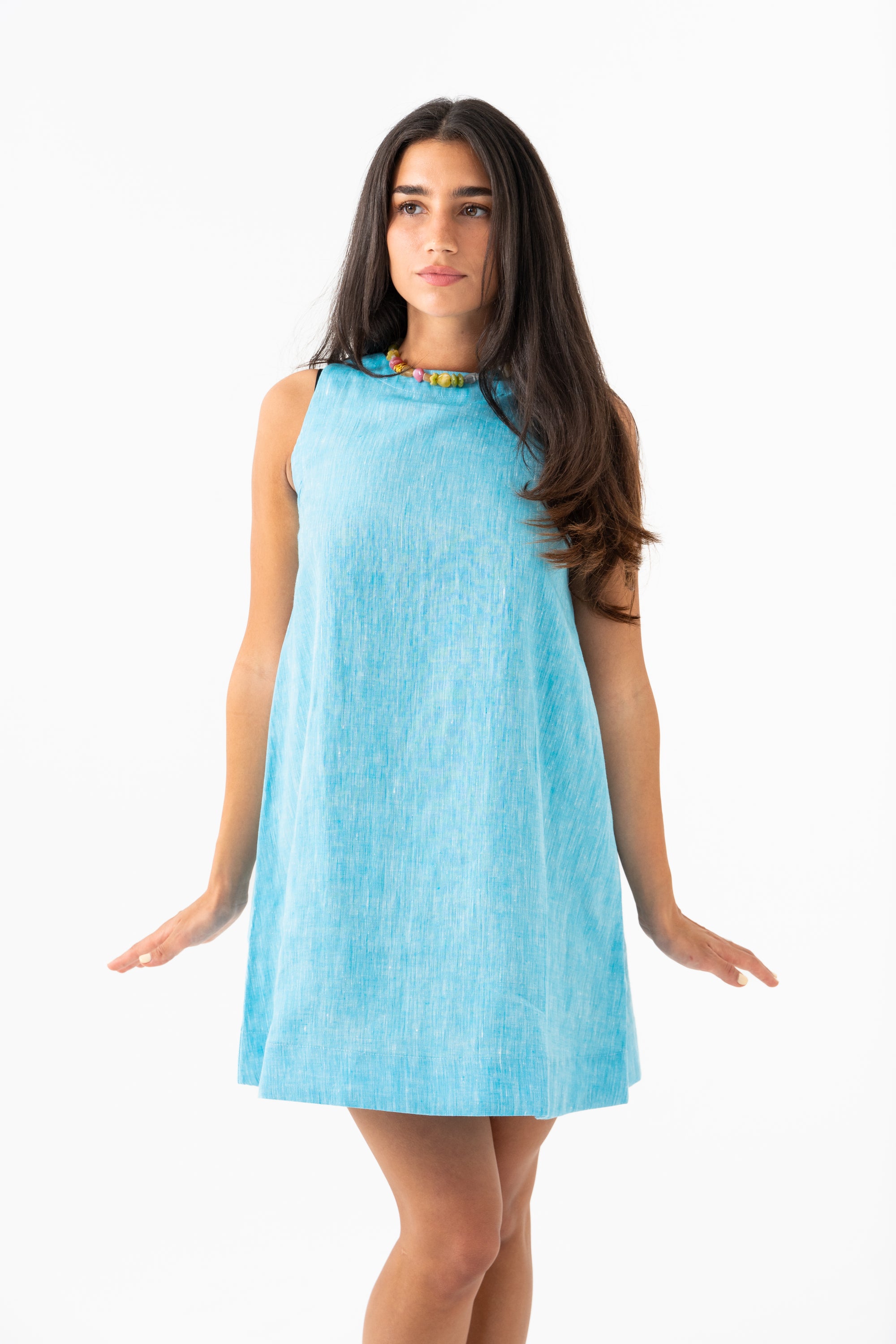 Hemp Dress - Sky Blue