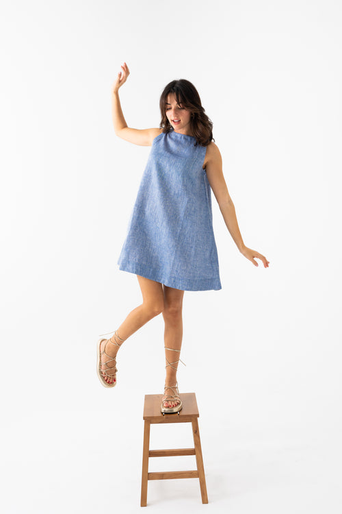 Hemp Dress - Navy