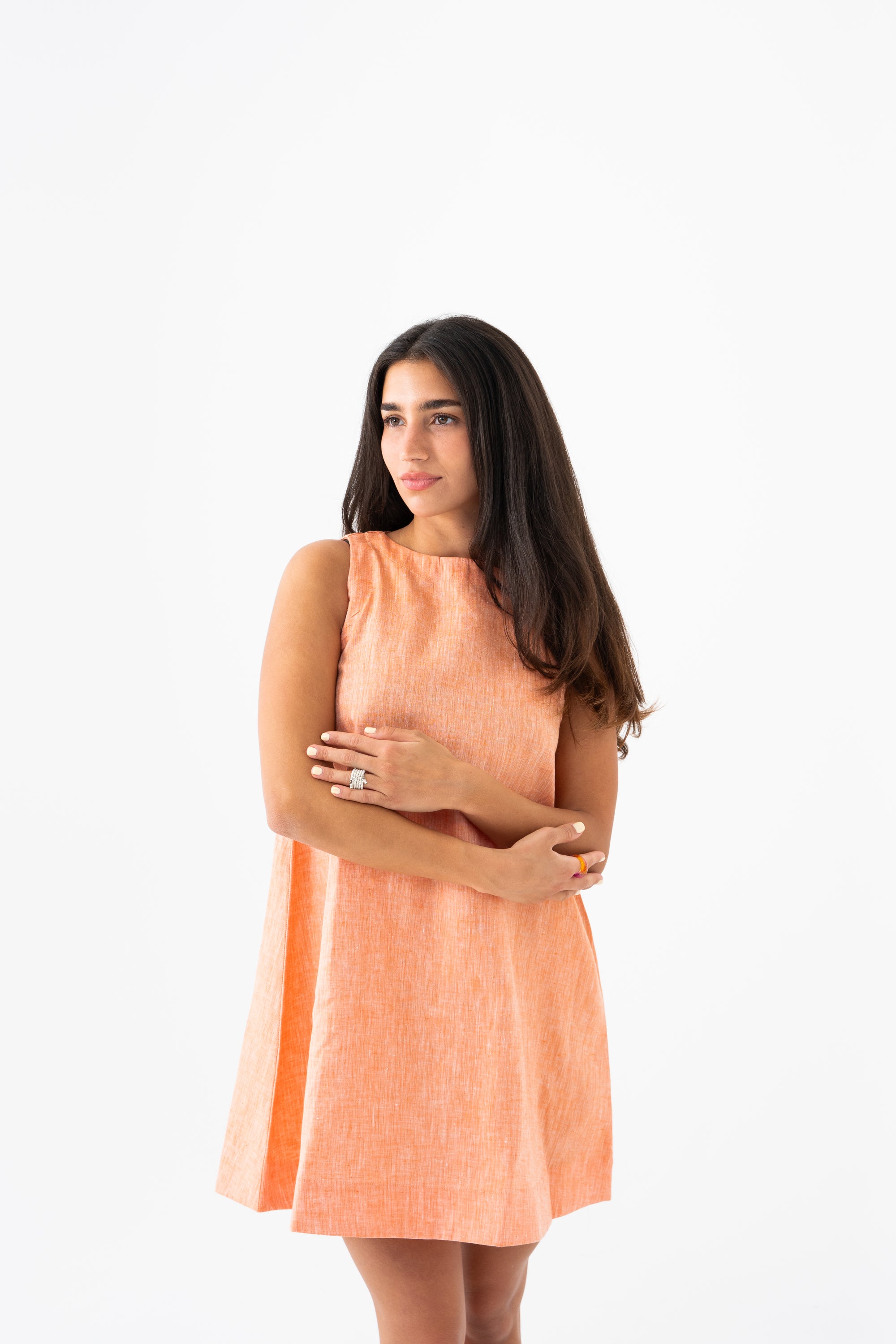 Hemp Dress - Tangerine Orange