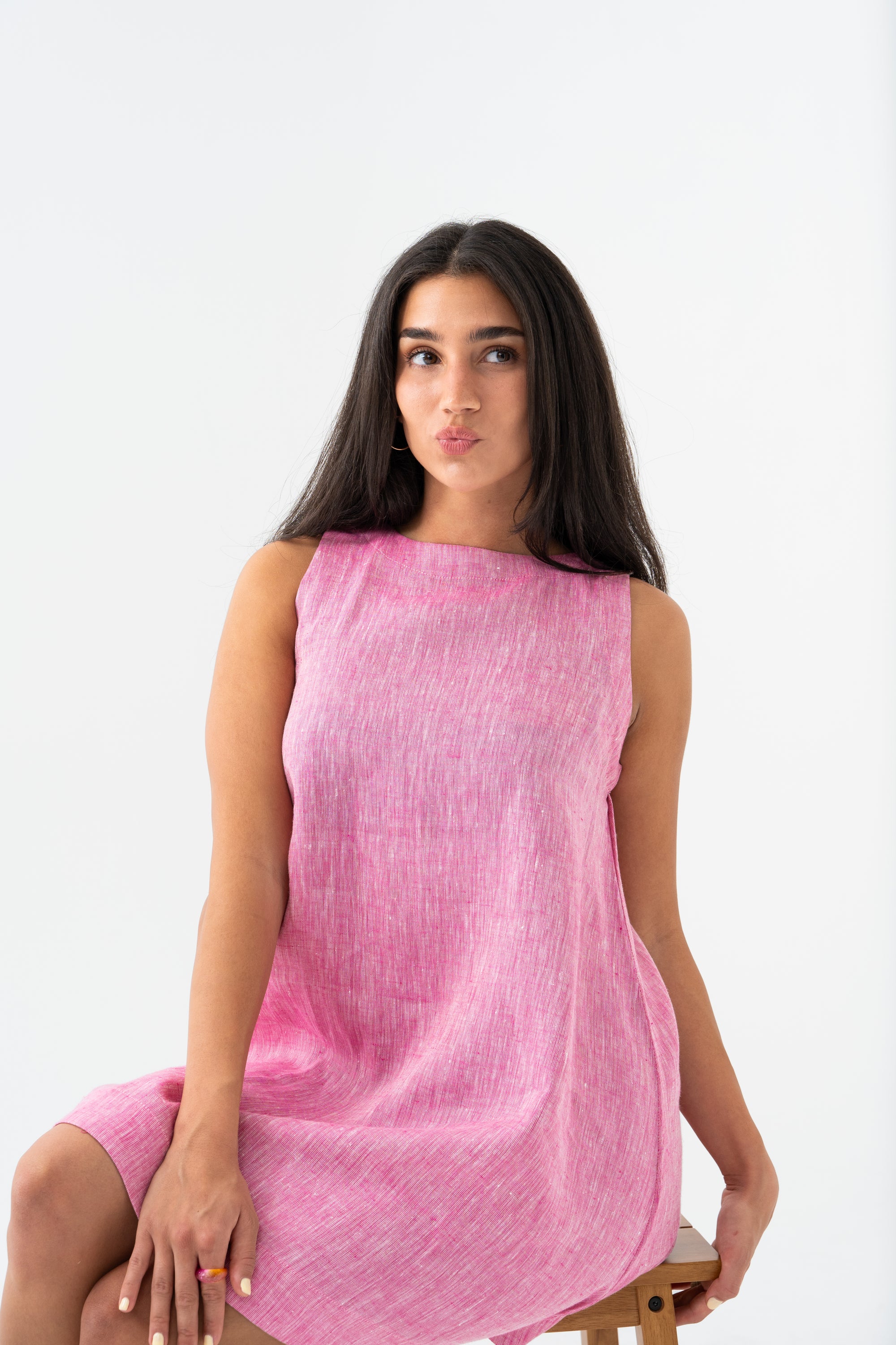Hemp Dress - Fuschia Pink