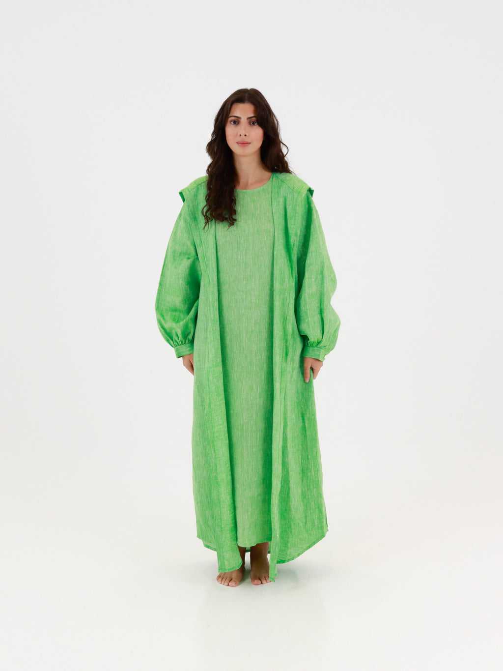 Hemp Kaftan & Dress Set - Apple Green