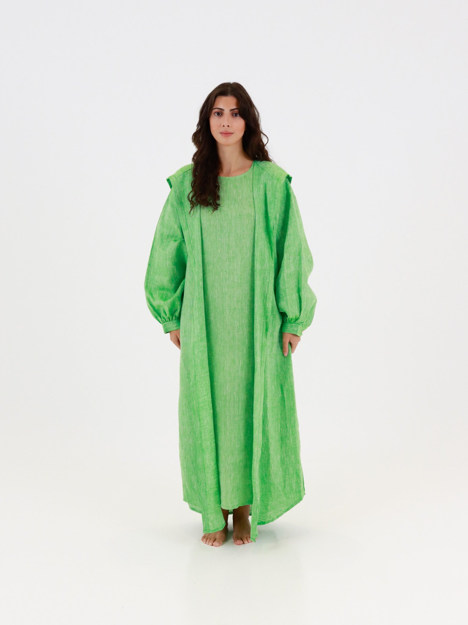 Hemp Kaftan & Dress Set - Apple Green