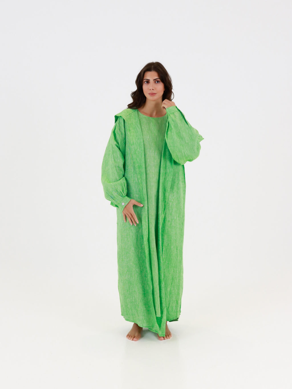 Hemp Kaftan & Dress Set - Apple Green